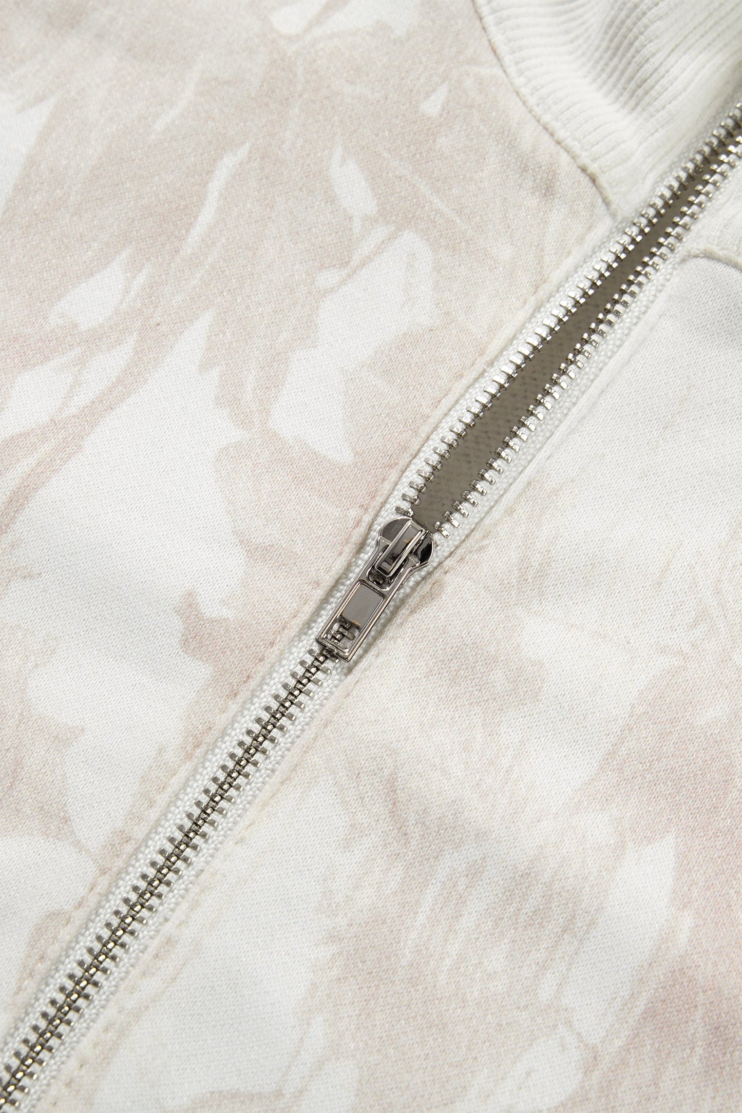 Camo Quarter-Zip Drop Shoulder Long Sleeve Sweatshirt