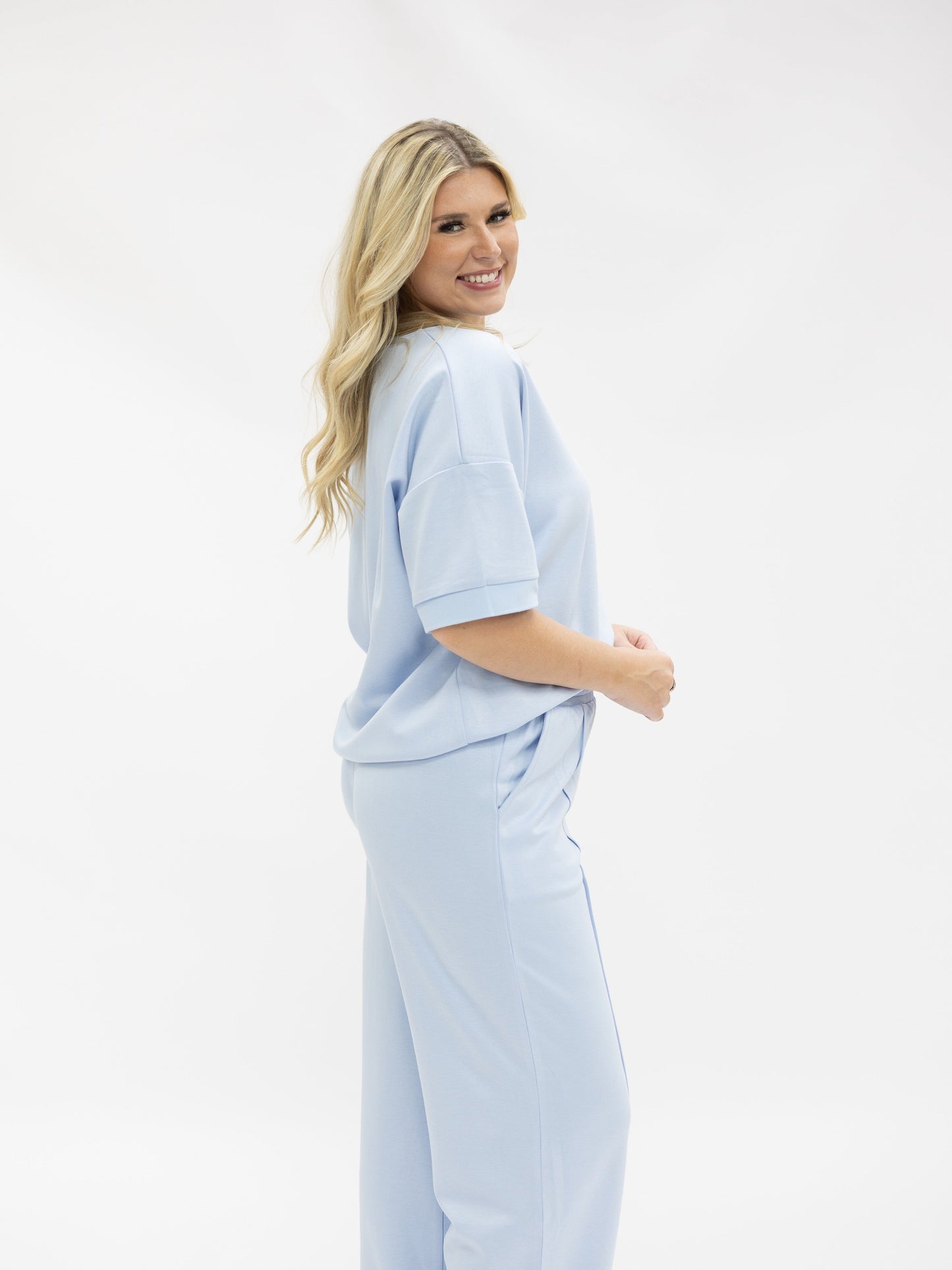 Butter Soft V-Neck Top, Blue