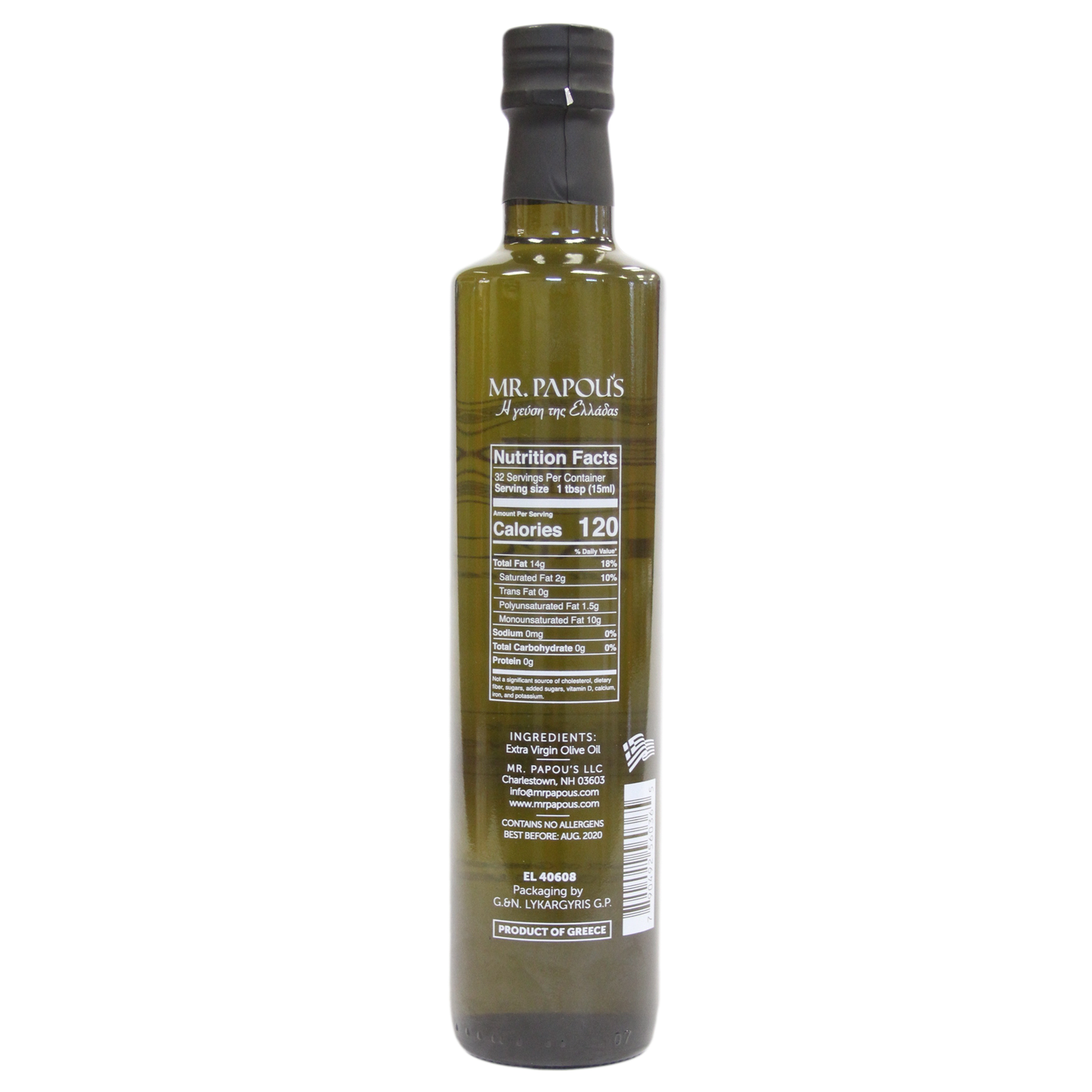 Mr. Papou's 500 ml Bottle Authentic Extra Virgin Olive Oil